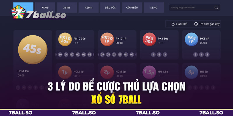 3 lý do để cược thủ lựa chọn Xổ số 7Ball